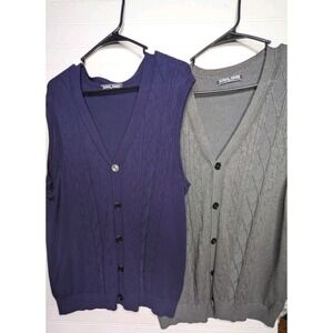 Paul Jones PJ Mens‎ XL Button Up Vests Office Workwear Preppy Polished Stretchy